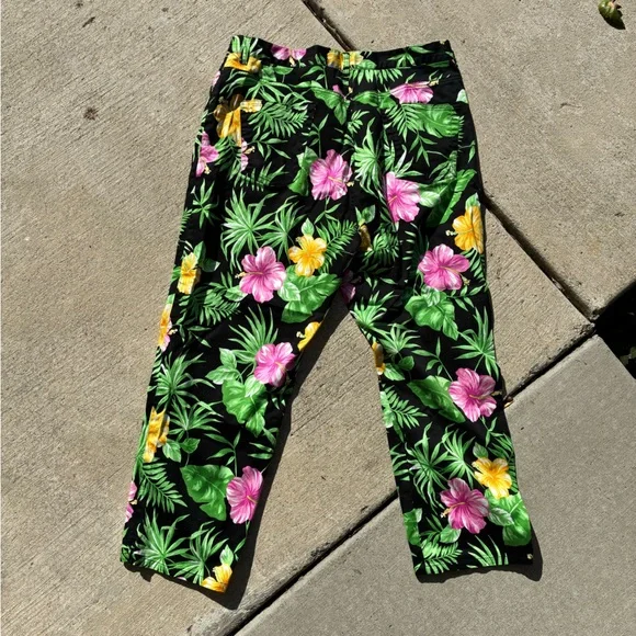 Lauren Ralph Lauren Tropical Print Plus Size Pants Size 16W - Picture 2 of 10